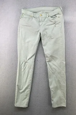 7 For All Mankind Womens Size 31 Light Mint Colored Mid Rise Skinny Jeans • $11.66