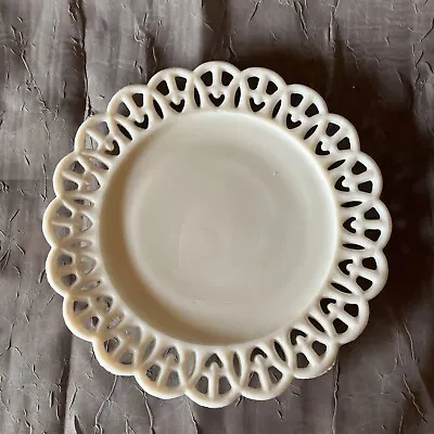 Westmoreland Glass Wicker Edge Milk Glass Salad Plate 7 1/4  Elegant Glassware • $7.46