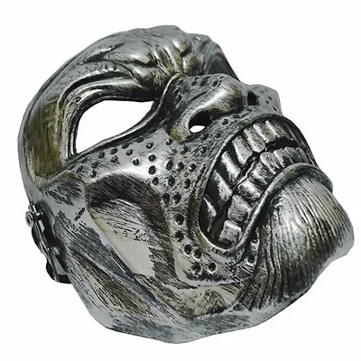 Mens Venetian Masquerade Mask Silver Spartan Warrior Halloween Disguise Mens • £8.99