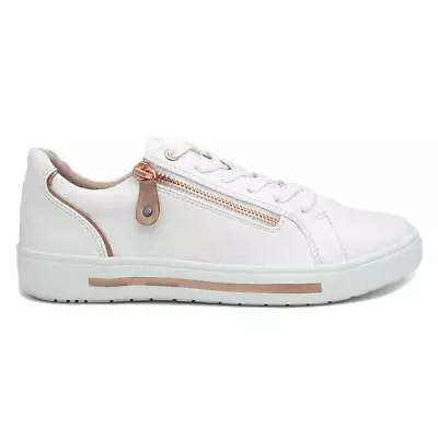 Jana Softline Womens Shoes White Adults Ladies Zip Up Casual Jenny SIZE • £39.99