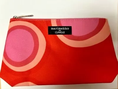 MARIMEKKO For CLINIQUE Orange Circle Makeup Cosmetic Bag New • $8.54