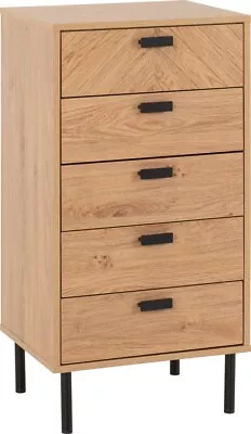 Leon Medium Oak Effect Bedroom Furniture Range - Wardrobes Chests Bedside • £122.99