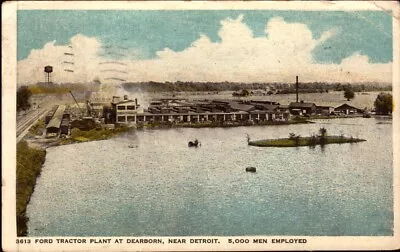 Vintage Postcard Ford Tractor Plant Dearborn Near Detroit MI  1930 • $3