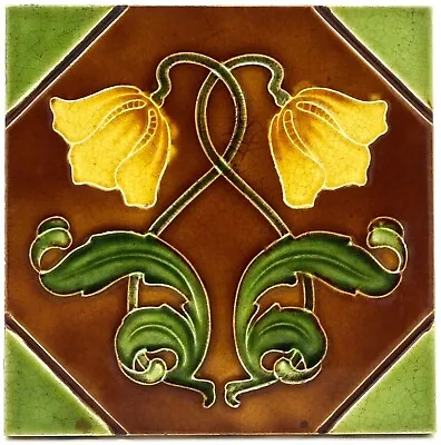 Art Nouveau Majolica Tile By John Barratt C.1905 Ae1 • $68.43