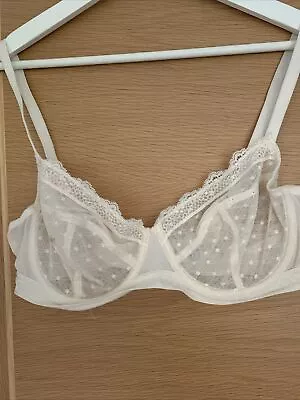 Marks And Spencer Cream Lace Underwired Bra 36D • £4.99