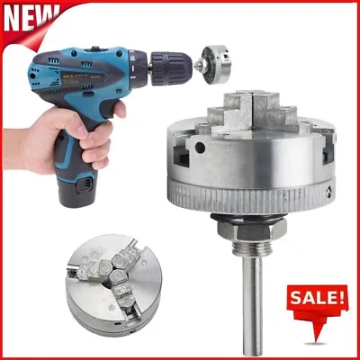 Z011 Metal 3  Manual Lathe Chuck Clamp Silver High Carbon Steel Drill Chuck • £19.27