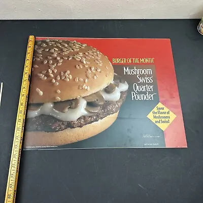 McDonalds Mushroom Swiss Quarter Pounder Translite Store Menu Sign Ad Poster • $24