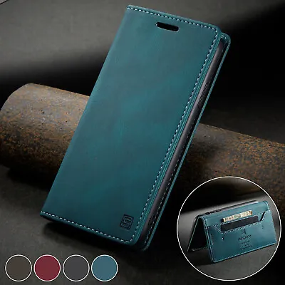 For IPhone 11 15 7 13 14 Pro Max 12 Magnetic Leather Flip Wallet Card Case Cover • £6.95