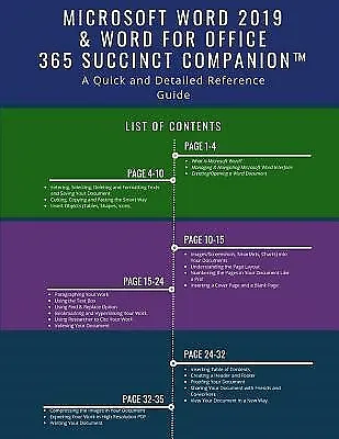 $36.99 • Buy Microsoft Word 2019 & Word For Office 365 Succinct Companion(tm) By Succinct Com