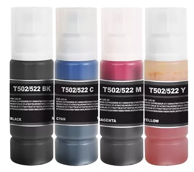 4-Pack Refill Ink Bottle For Epson 502 ET-4760 ET-2760 ET-2750 ET-3760 ET-2850 • $13.99
