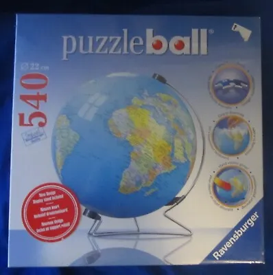 $35 • Buy Puzzle Ball 540 Pieces The Earth 3D With Stand~ Ravensburger NEW Sealed