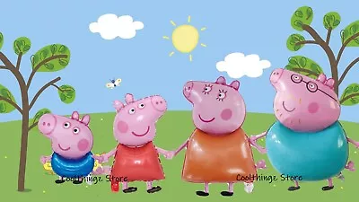 £9.99 • Buy Large PEPPA PIG Balloon Set Of 4 For Birthday Party FOIL Mummy Daddy & George 