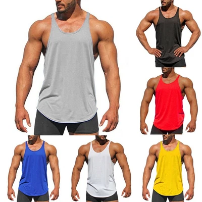 £6.47 • Buy Mens Gym Vest Bodybuilding Muscle Stringer Tank Top Bodybuilding Vest Sporting