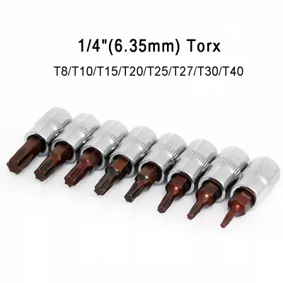 Torx Screwdriver Bits T8 T10 T15 T20 T25 T27 T30 T40 Torx Bit Socket 1/4  Driver • $2.15