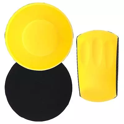 6  Round & Mouse-Shaped Hand Sanding Block Pads Hook & Loop 2-Way PSA Adapter • $10.99