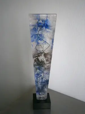 Sculpture Block Crystal Carved Inclusions Art Contemporary Pattern Abstract • $201.04