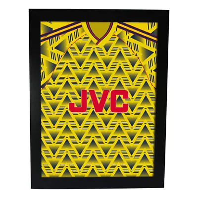 £3.99 • Buy Arsenal Retro Away Shirt Kit 1991 Framed Or Unframed Print Choice Of Sizes