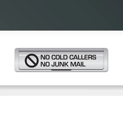 £2.49 • Buy No Cold Callers No Junk Mail - Front Door Letter Box Sticker Self Adhesive Decal