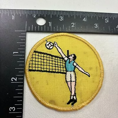 Vintage BUT HAS STAINS! Retro VOLLEYBALL PLAYER Patch 95G3 • $4.95