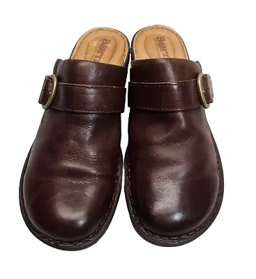 BOC Born Women’s 6 M Clogs Mules Brown Leather Shoes Buckle Great • $18