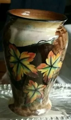 Antique H And K TUNSTALL AUTUMN TINTS VASE SIGNED BY R GROCOTT MADE IN ENGLAND • $50