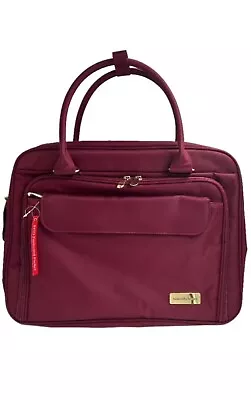 Samantha Brown Carry All Bag Satchel W/Accessories - Burgundy • $54.40