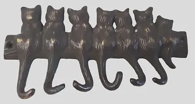 VTG Cast Iron Cats & Kitten Tails Door Entry Key Chain Wall Hanger Cute Kitties • $26.95