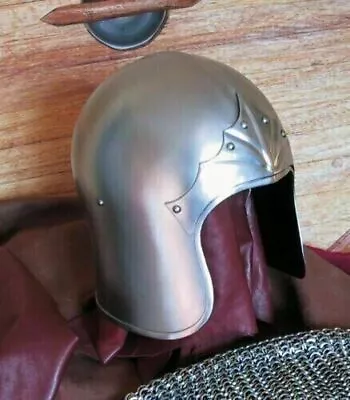Medieval Warrior Templar Knight Archer Sallet Armor Helmet Sca Costume • $162.40