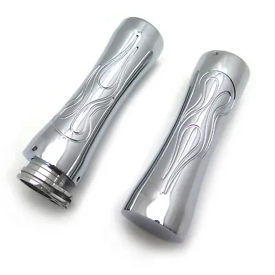 Motorcycle Flame Style 1  Hand Grips For Harley Sport Tour Glide Fxrt Chrome • $24.78