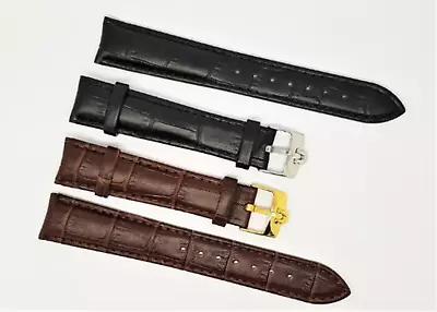 £30 • Buy Omega New 18mm/19MM/20mm Omega Genuine Leather Gents Watch Strap, Black/ Brown,