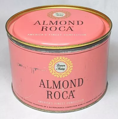 Vintage Almond Roca Tin (Empty) Retro Pink • $6.95