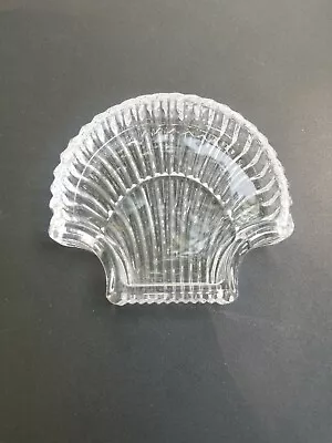 Waterford Crystal Art Glass Small Fluted Scallop Shell Trinket Dish Or Tray 5  • $15