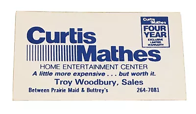 Vtg Curtis Mathes Corporation Business Card Troy Woodbury Dickinson North Dakota • $9.74