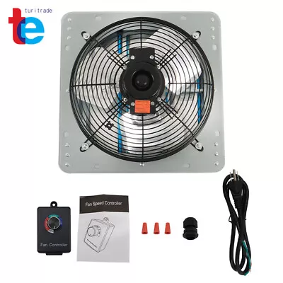 12  Wall Mounted Shutter Exhaust Fan With Controller 0.6A 960CFM 1400SQF Silver • $63.08