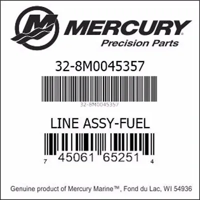 ***new*** Mercury Fuel Line 8m0045357 32- 8m0045357 • $110