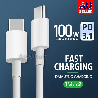 $8.50 • Buy 2x Type C To USB-C Cable Charge Charging Data Fast Charger For IPhone 15 Samsung