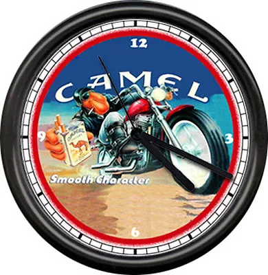 Joe Camel Biker Motorcycle Cigarette Sign Wall Clock • $26.95