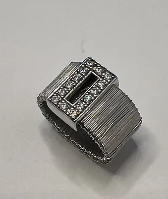 Milor Italy Diamonique DQCZ .925 Wire Wrap Ring Sz. 8 • $49.99
