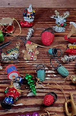 Vtg Ornaments Miniature Drums Presents Basket Tree Train Nutcracker Mini Lot  • $22.99