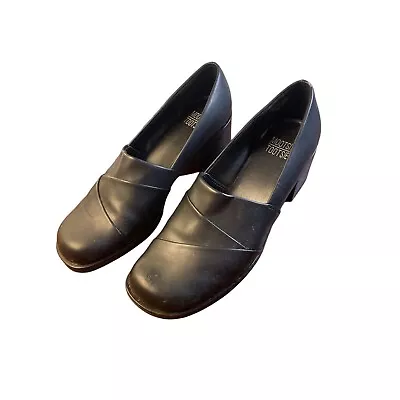 Mootsies Tootsies NEW Black Moelman Slip On Square Heel Loafer Shoes Sz 9 • $22