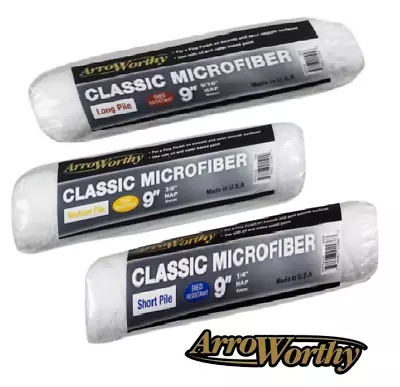 9  Inch Paint Roller Sleeves Arroworthy Classic Microfiber Refills All Size Naps • £9.55