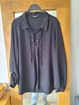 Ladies Miss Selfridge Blouse Black Size 16  • £3