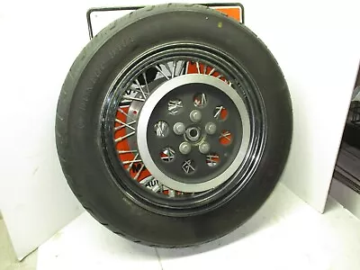 Harley-davidson Evo Sportster 16  Laced Rear Wheel W/ Rotor & Pulley Tire 91-03 • $249.99