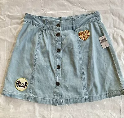 DISNEY Mickey & Minnie Skirt Denim Jean Lightweight Summer Small Woman Teen NEW • $19.95