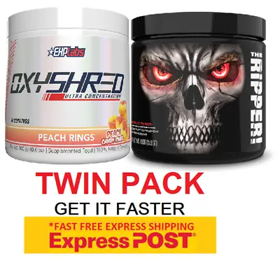 $89.98 • Buy Ehplabs Oxyshred & Jnx Ripper Twin Pack | All Flavours | Fat Burners | Thermo's