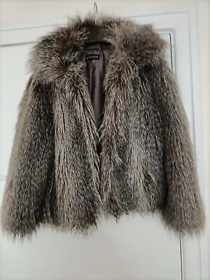 Principles Faux Fur Brown Mink Jacket Size 14 RRP £110.00 Excellent Condition • £60