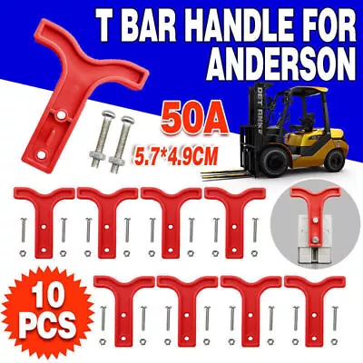 10x Red T Bar Handle For Anderson Style Plug Connectors Tool 50AMP 12-24v 6AWG • $10.25