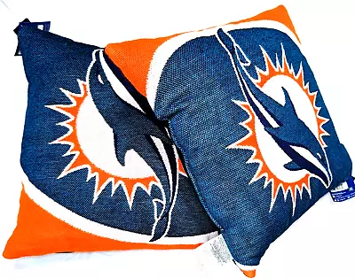 The Northwest Co. Miami Dolphins NFL 20 X 20 Blue White Orange Pillows 2-Pack • $49.96