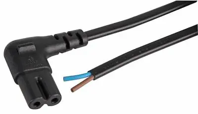 £3.25 • Buy Bare Ends 1m Power Cable Figure 8 Black Right Angle 90° Degree C7 Tv Lead