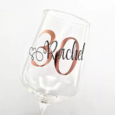 £10.99 • Buy Personalised Birthday Wine Glass 18th 21st 30th 40th 50th 60th Gift Idea Her/Him